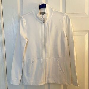 T by Talbots Petites White Athletic Zip Up Size P